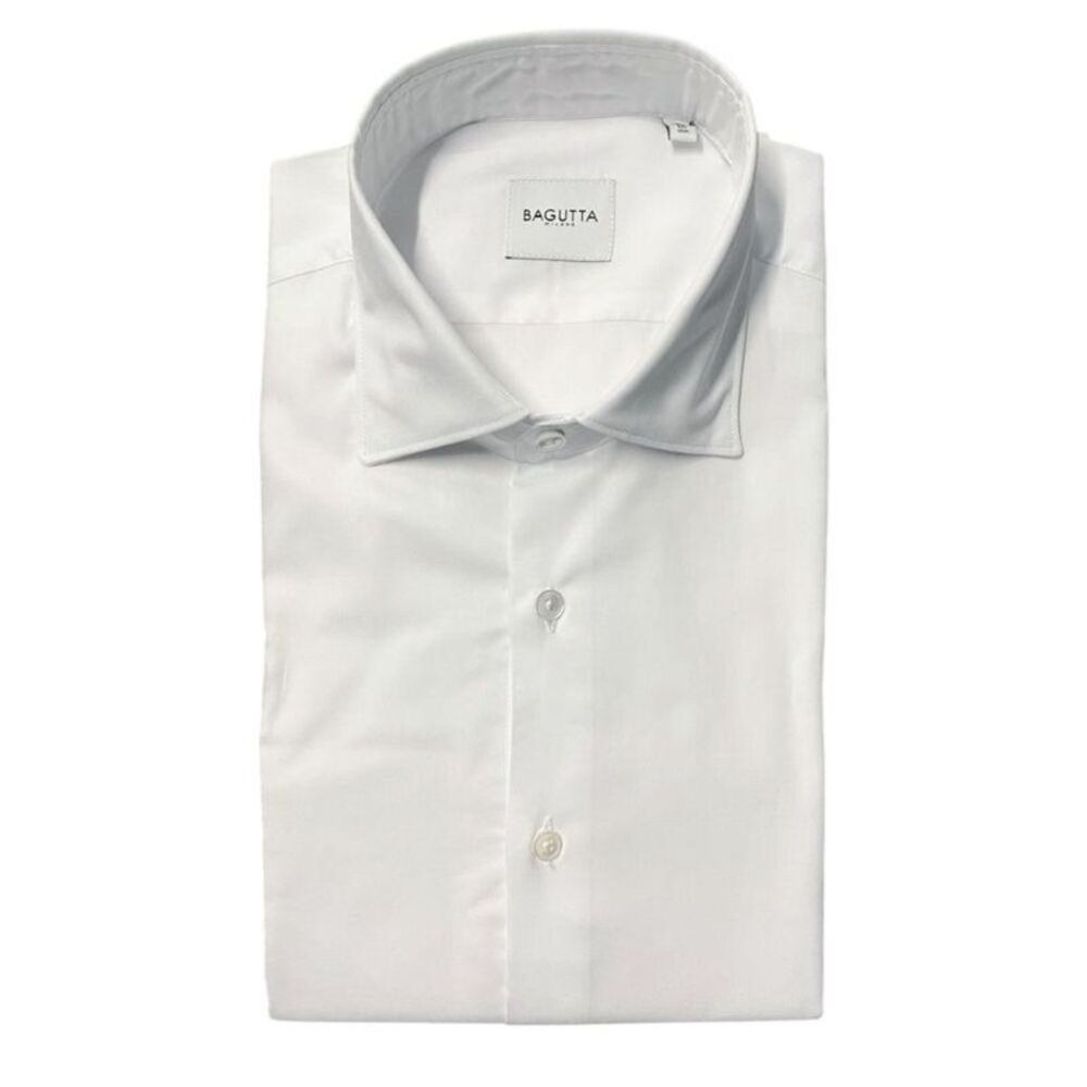 Bagutta Cotton Classic Fit Button-Up Shirt Men White Shirts